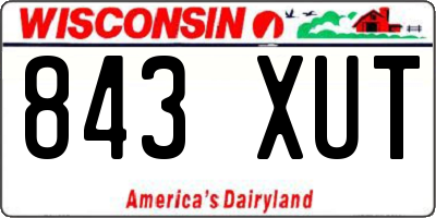 WI license plate 843XUT