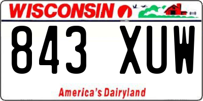 WI license plate 843XUW