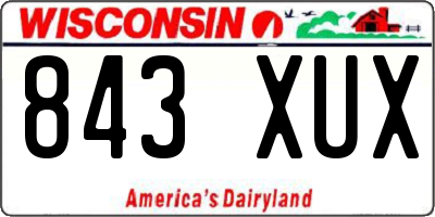 WI license plate 843XUX