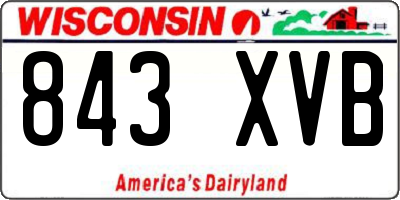 WI license plate 843XVB
