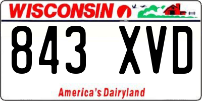 WI license plate 843XVD