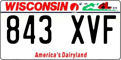 WI license plate 843XVF
