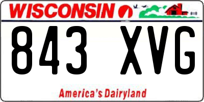 WI license plate 843XVG