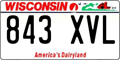 WI license plate 843XVL