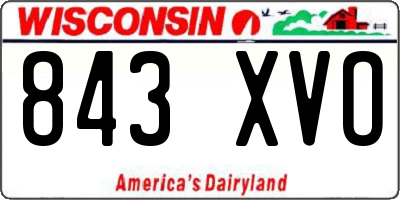 WI license plate 843XVO