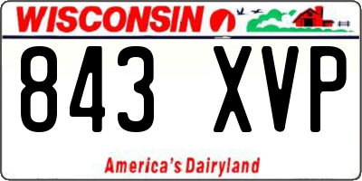 WI license plate 843XVP