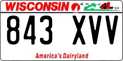 WI license plate 843XVV