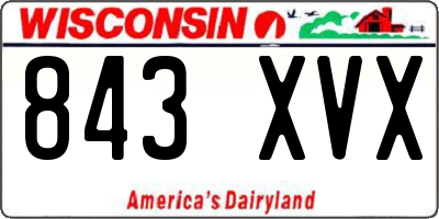 WI license plate 843XVX