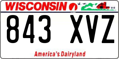 WI license plate 843XVZ