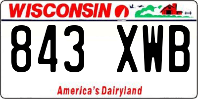 WI license plate 843XWB