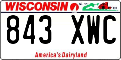 WI license plate 843XWC