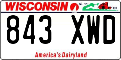 WI license plate 843XWD