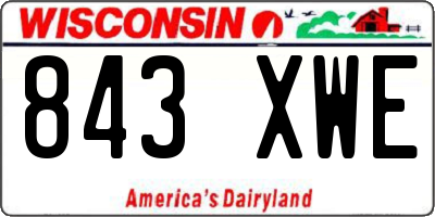 WI license plate 843XWE