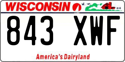 WI license plate 843XWF