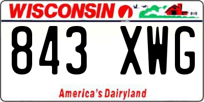 WI license plate 843XWG