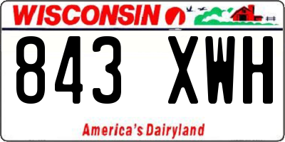 WI license plate 843XWH