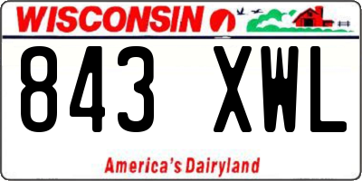WI license plate 843XWL