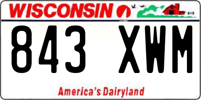 WI license plate 843XWM