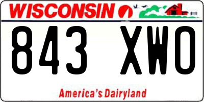 WI license plate 843XWO