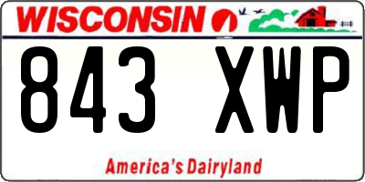 WI license plate 843XWP