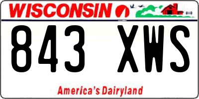 WI license plate 843XWS