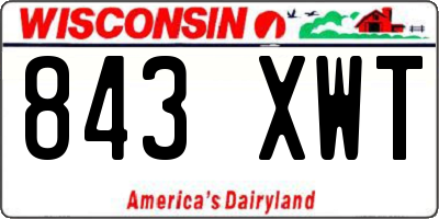 WI license plate 843XWT