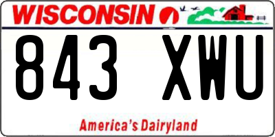 WI license plate 843XWU