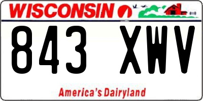 WI license plate 843XWV