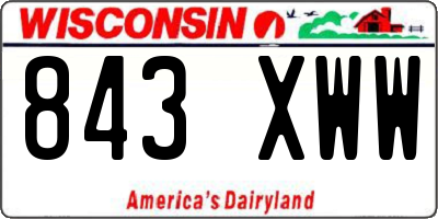 WI license plate 843XWW