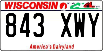 WI license plate 843XWY