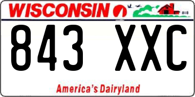 WI license plate 843XXC