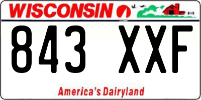 WI license plate 843XXF