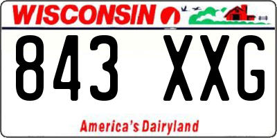 WI license plate 843XXG