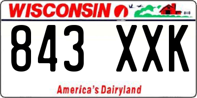 WI license plate 843XXK