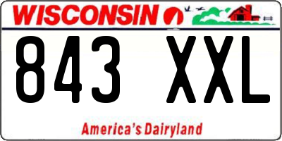 WI license plate 843XXL