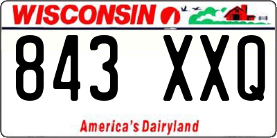 WI license plate 843XXQ