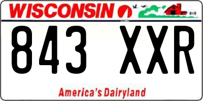 WI license plate 843XXR