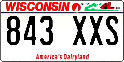 WI license plate 843XXS