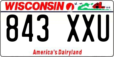 WI license plate 843XXU