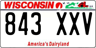 WI license plate 843XXV