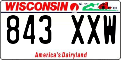 WI license plate 843XXW