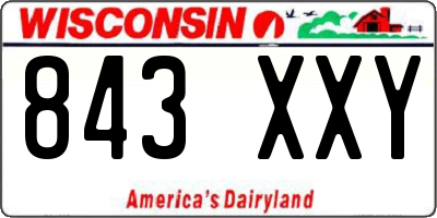 WI license plate 843XXY