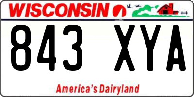 WI license plate 843XYA