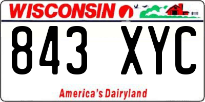 WI license plate 843XYC