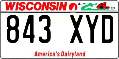 WI license plate 843XYD