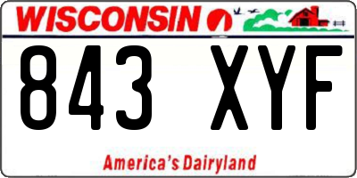 WI license plate 843XYF