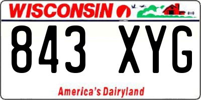 WI license plate 843XYG