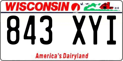 WI license plate 843XYI