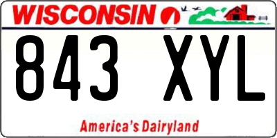 WI license plate 843XYL