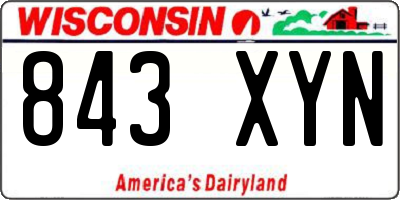 WI license plate 843XYN